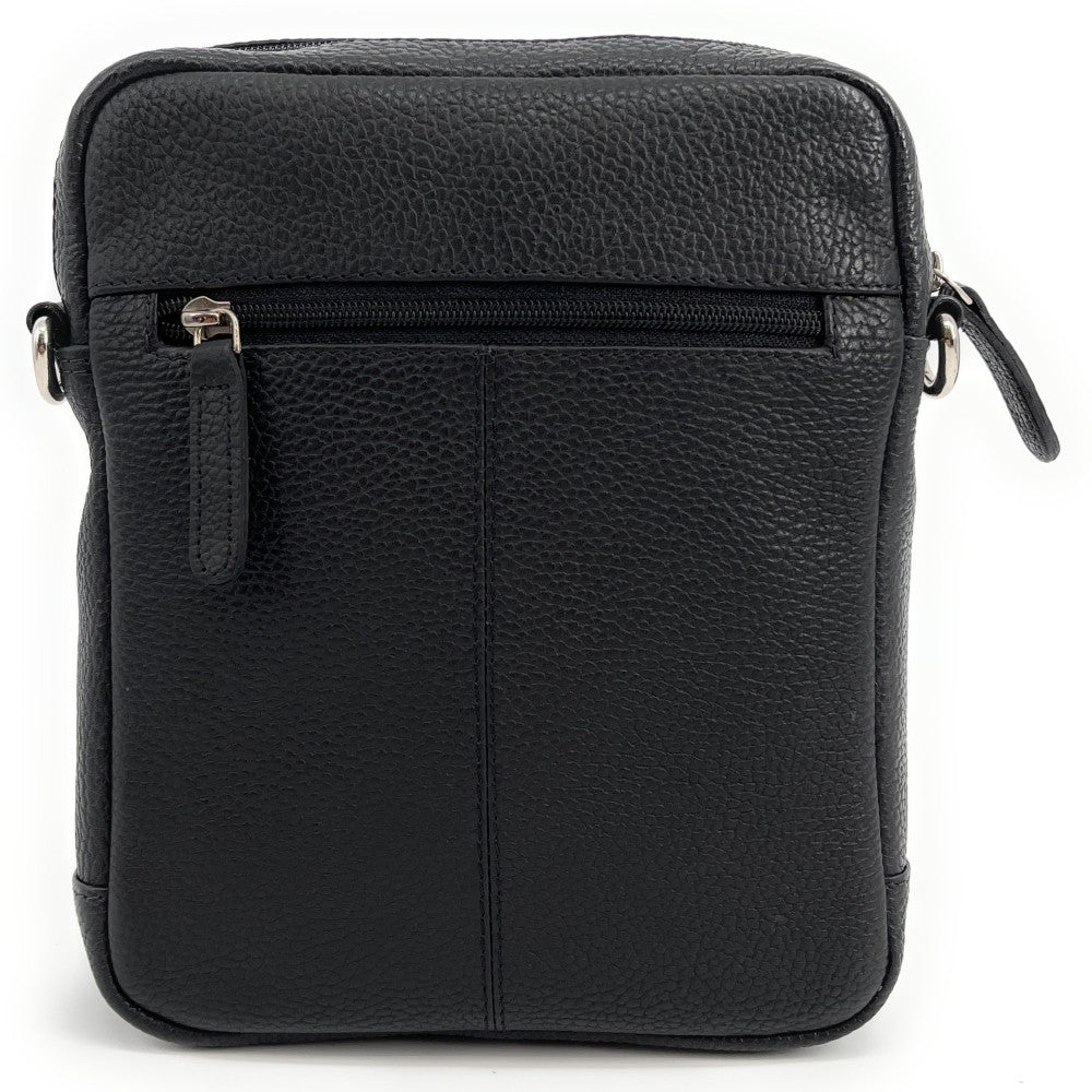 Sacs Homme Sacoche homme à bandoulière en cuir grainé PETE Noir