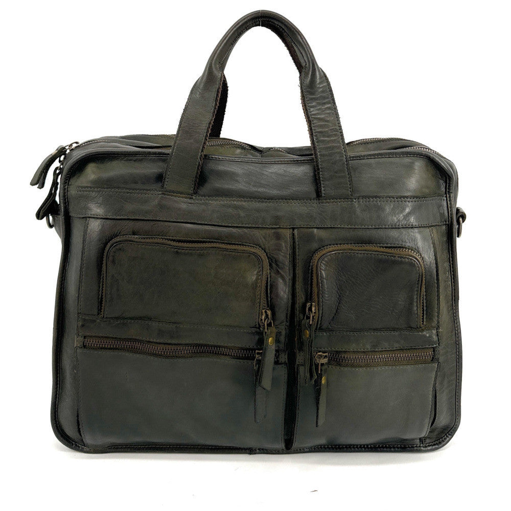 Sacoche en cuir vintage KENOBI Kaki