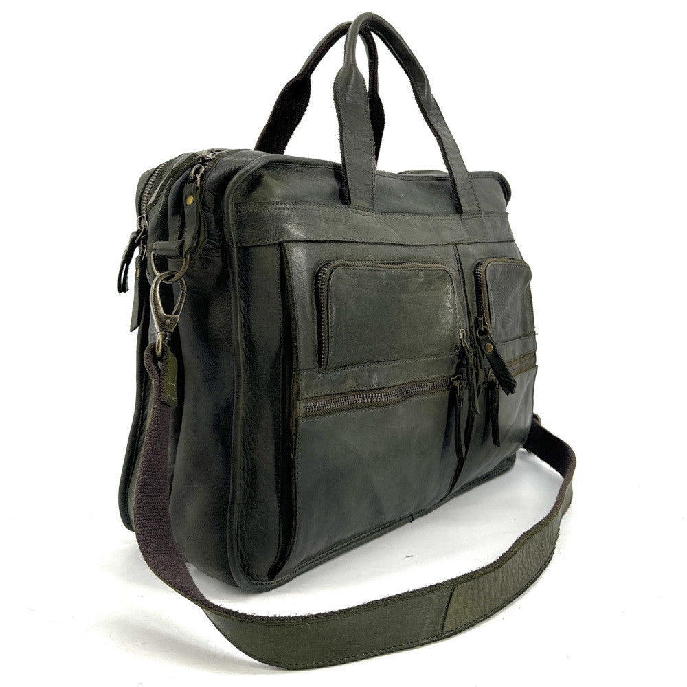 Sacoche en cuir vintage KENOBI Kaki