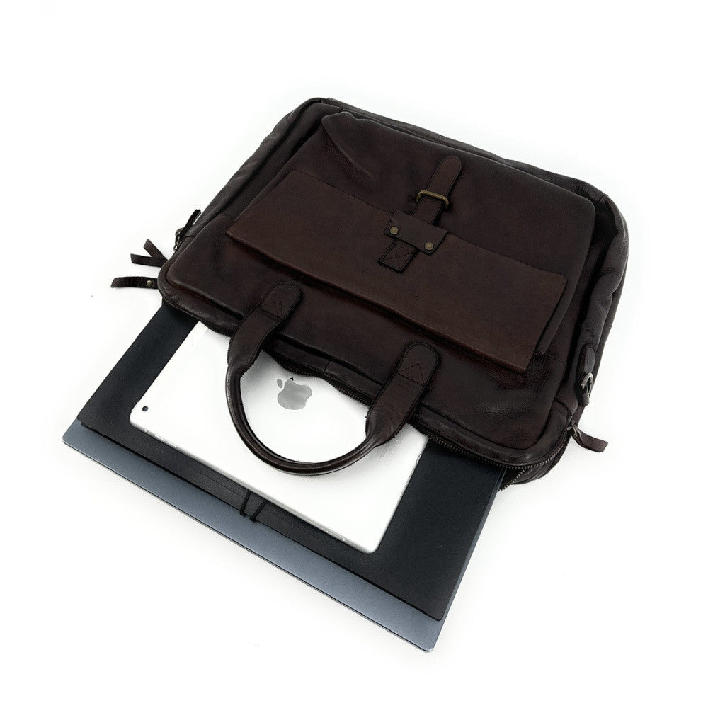 Sacoche en cuir vintage SOLO Chocolat