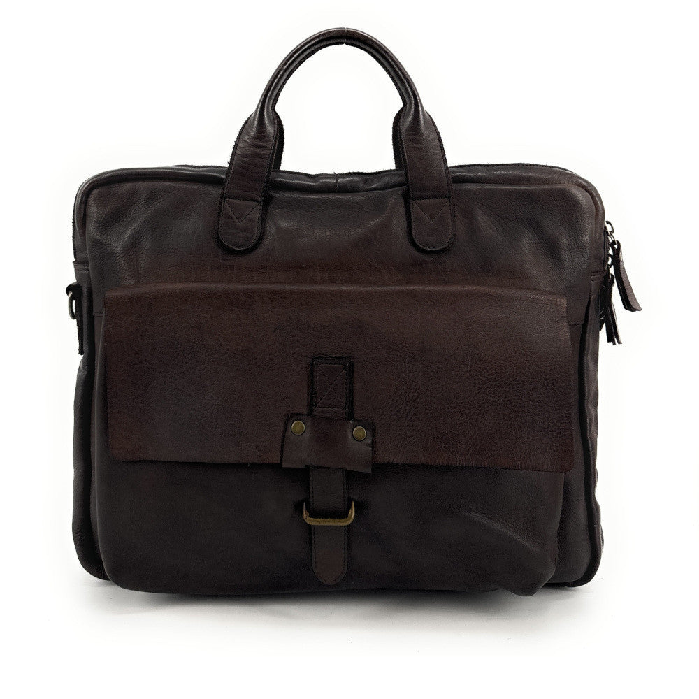 Sacoche en cuir vintage SOLO Chocolat