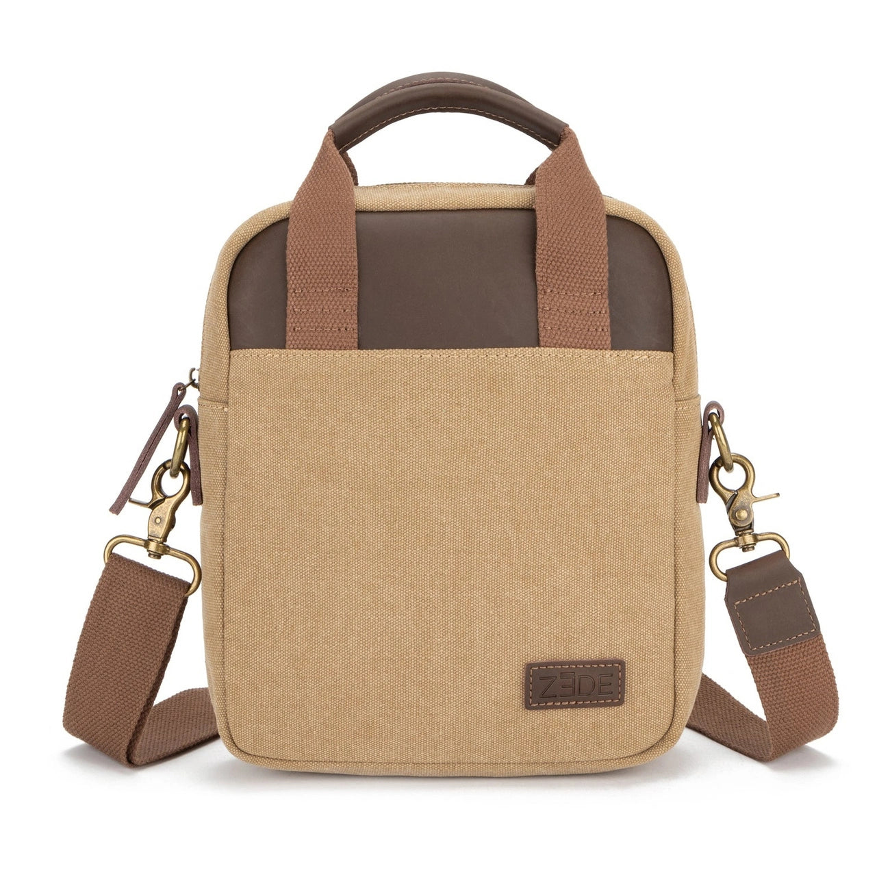 Sacoche en toile et cuir VANEAU Beige foncé