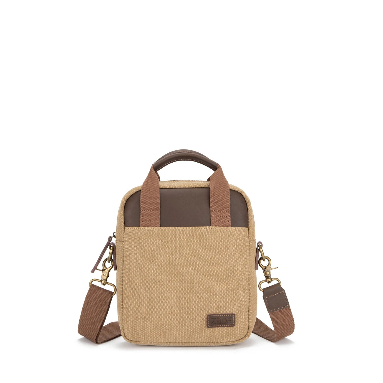 Sacoche en toile et cuir VANEAU Beige foncé