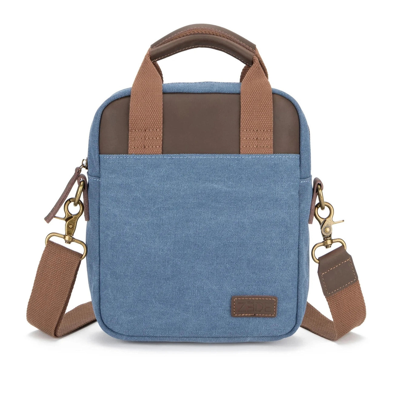 Sacoche en toile et cuir VANEAU Bleu denim