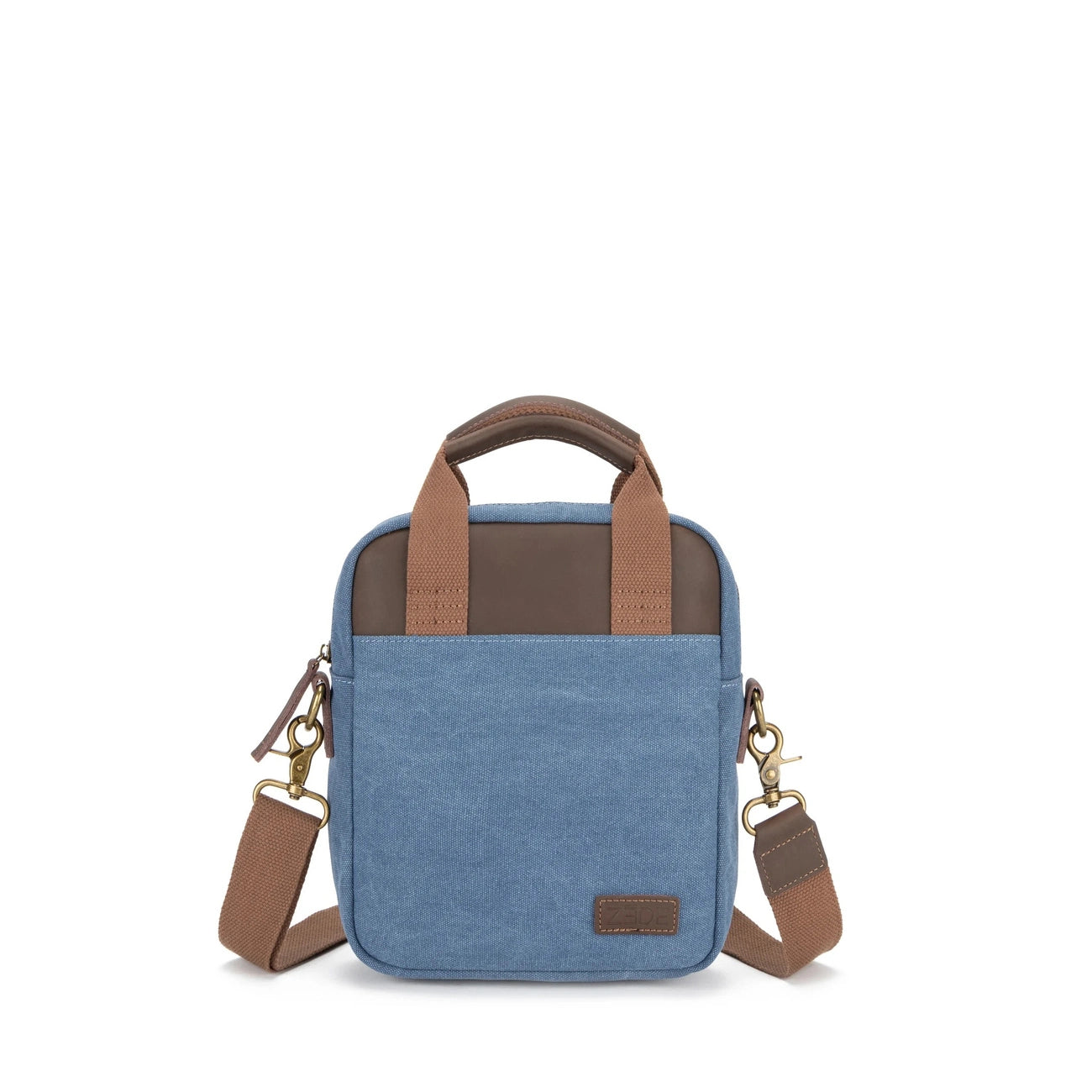 Sacoche en toile et cuir VANEAU Bleu denim