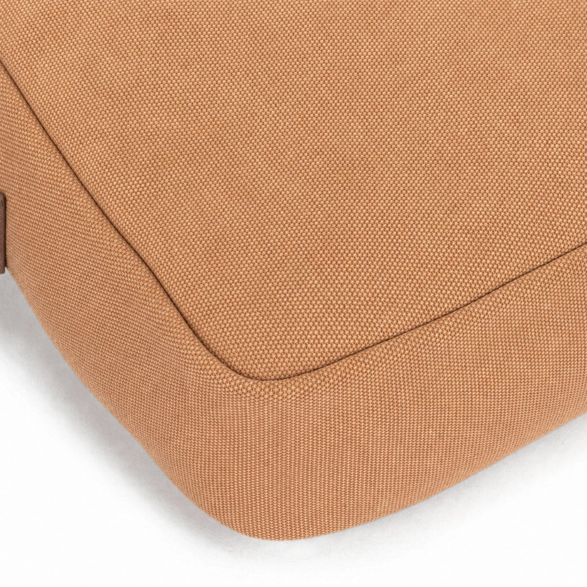 Bolso bandolera de lona y piel VANEAU – Marrón camel oscuro