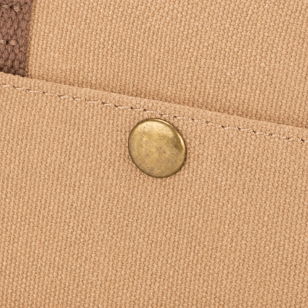Bolso bandolera de lona y piel VANEAU – Marrón camel oscuro