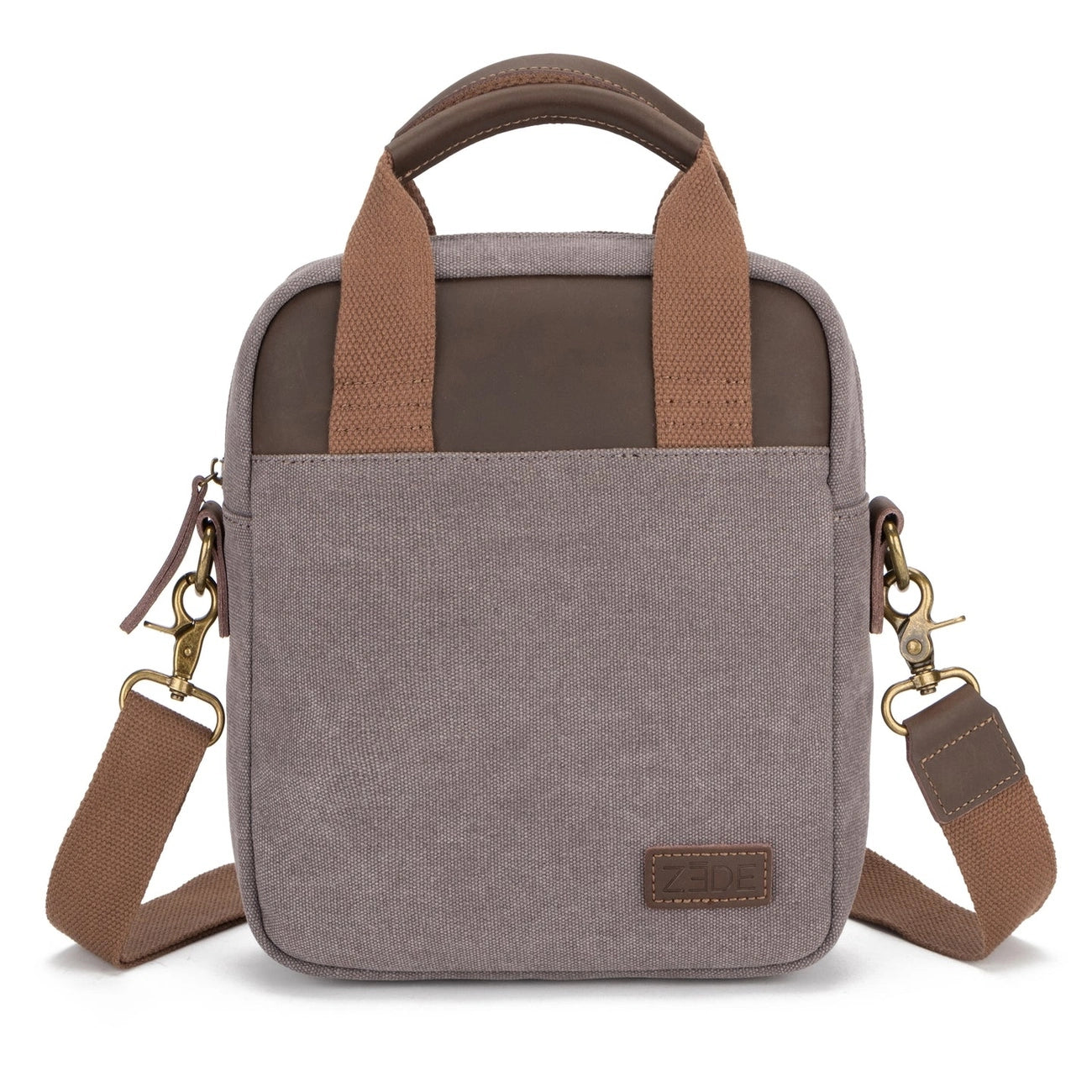Sacoche en toile et cuir VANEAU Gris taupé