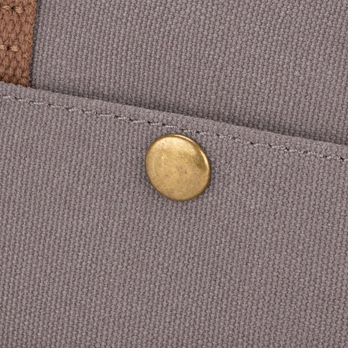 Umhängetasche aus Canvas und Leder VANEAU in Taupegrau