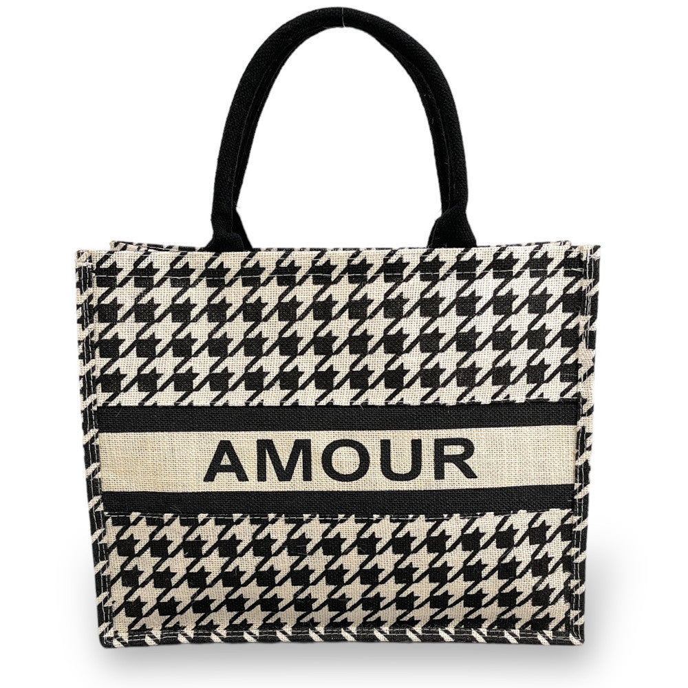 Sac cabas tote book en jute imprimée LE TOTE multicolore 5