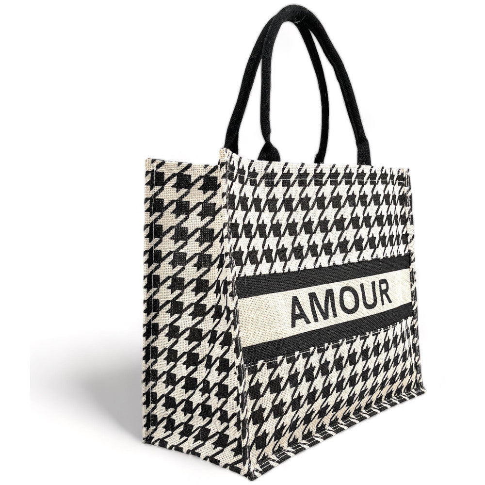 Sac cabas tote book en jute imprimée LE TOTE multicolore 5