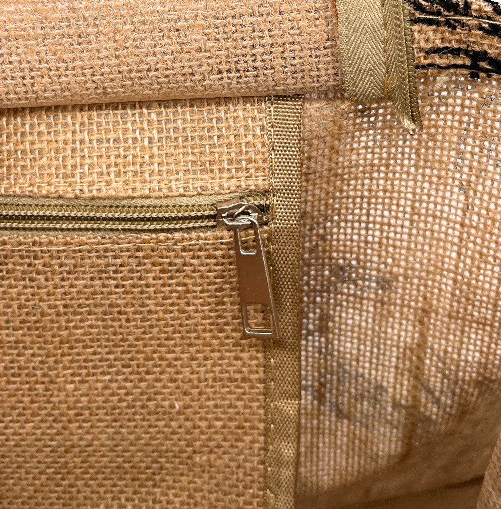 Sac cabas tote book en jute imprimée LE TOTE multicolore 3