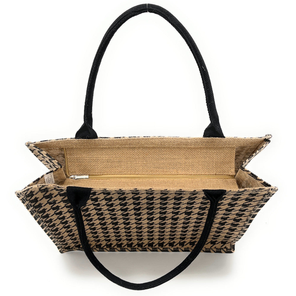 Sac cabas tote book en jute imprimée LE TOTE multicolore 2