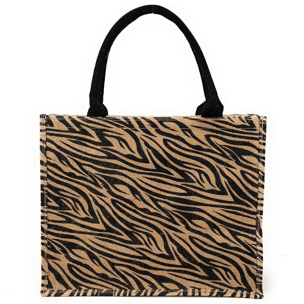 Sac cabas tote book en jute imprimée LE TOTE multicolore 4