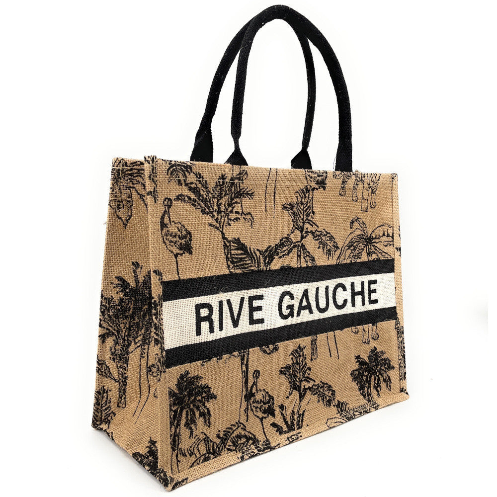 Sac cabas tote book en jute imprimée LE TOTE multicolore 3