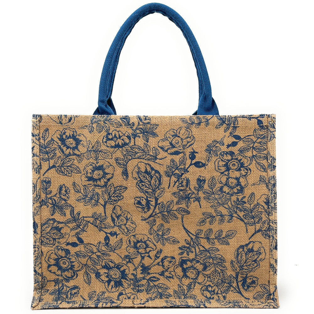 Sac cabas tote book en jute imprimée LE TOTE multicolore 1