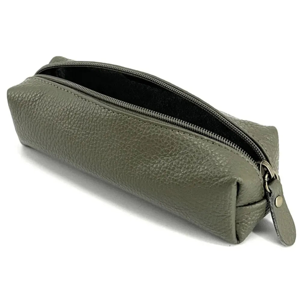 Trousse en cuir grainé TICTOC Kaki
