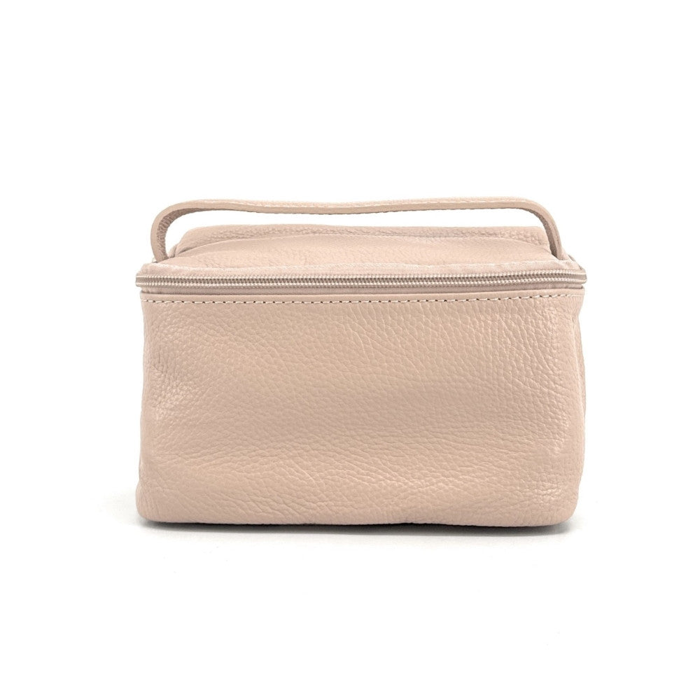 Trousse en cuir grainé VANITY Rose nude