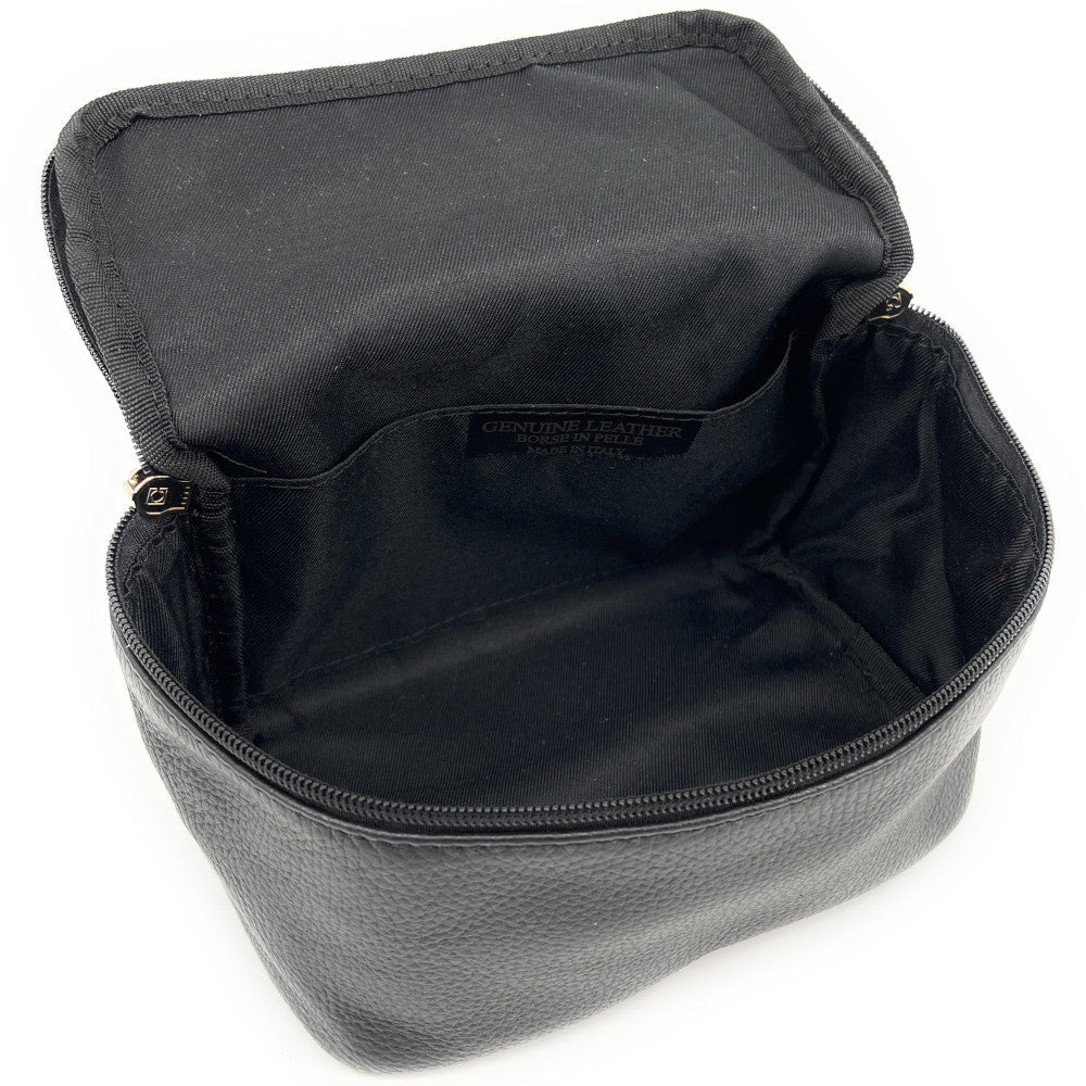 Trousse en cuir grainé VANITY Noir