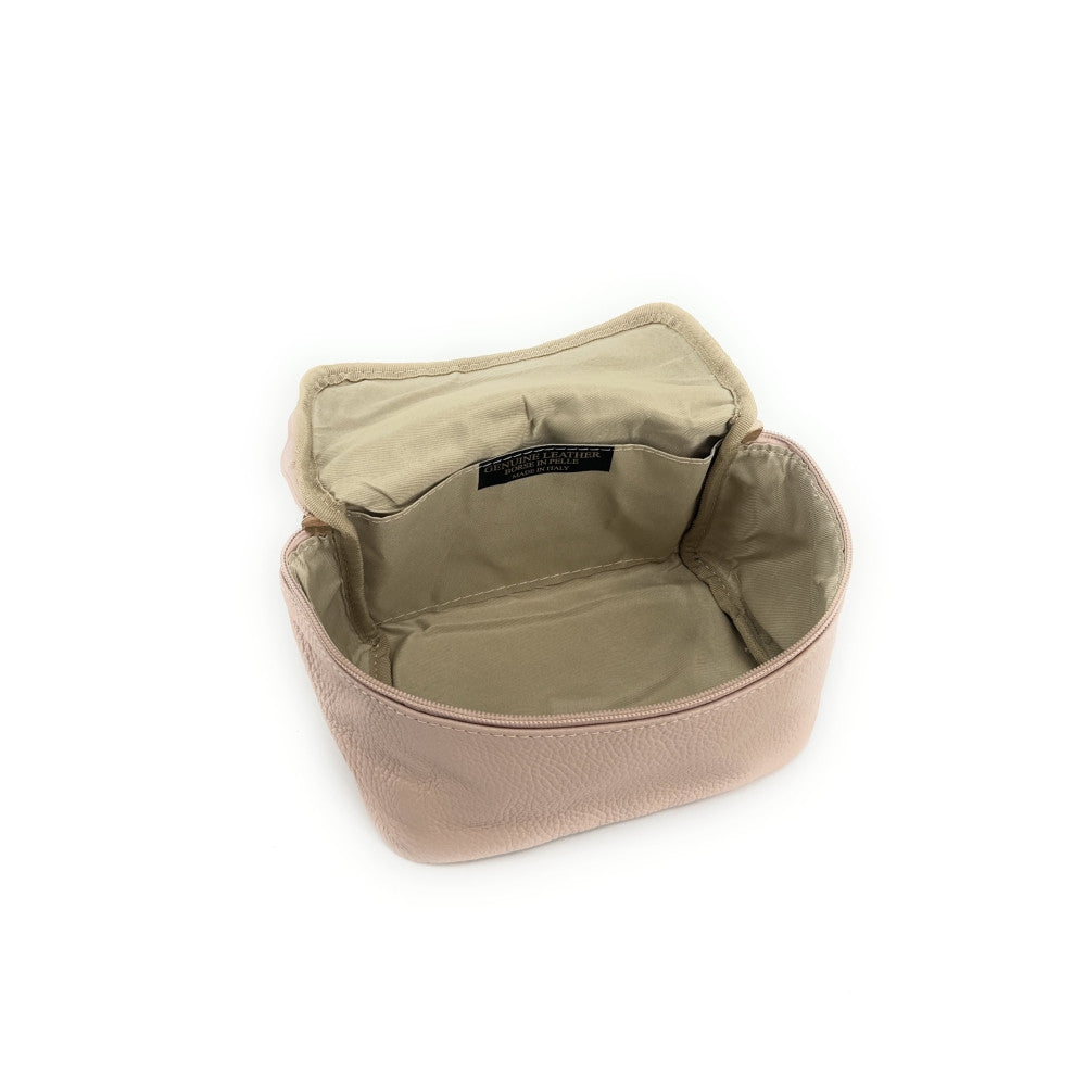 Trousse en cuir grainé VANITY Rose nude