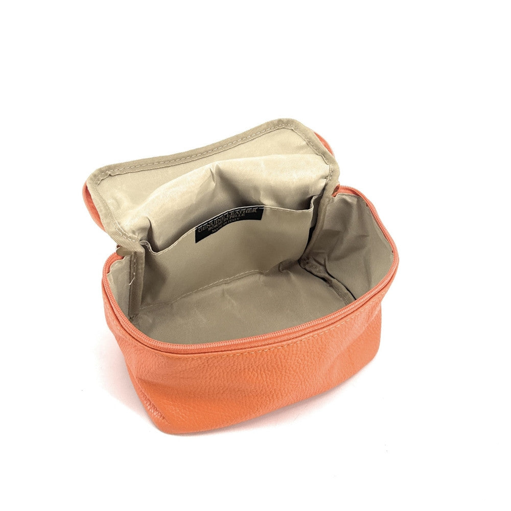 Trousse en cuir grainé VANITY Orange