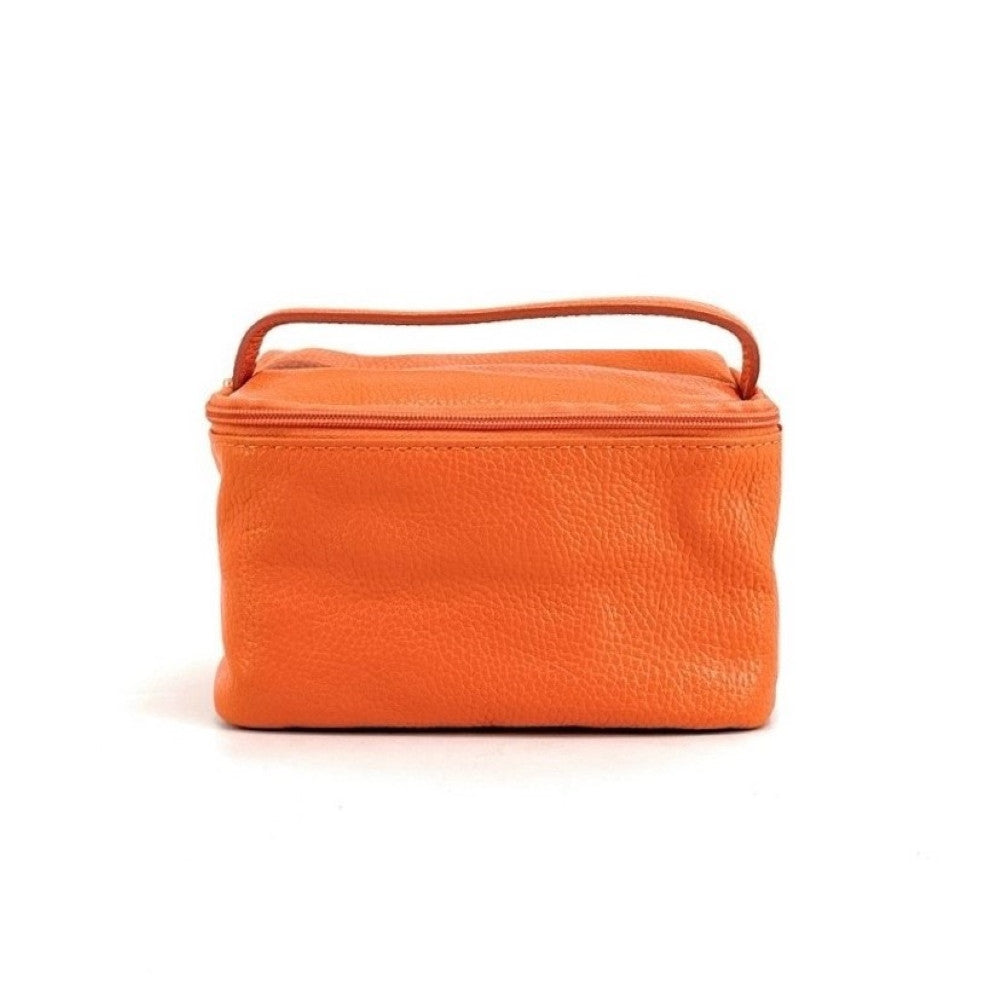 Trousse en cuir grainé VANITY Orange