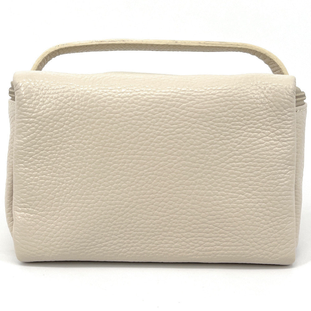 Trousse en cuir grainé VANITY Beige crème