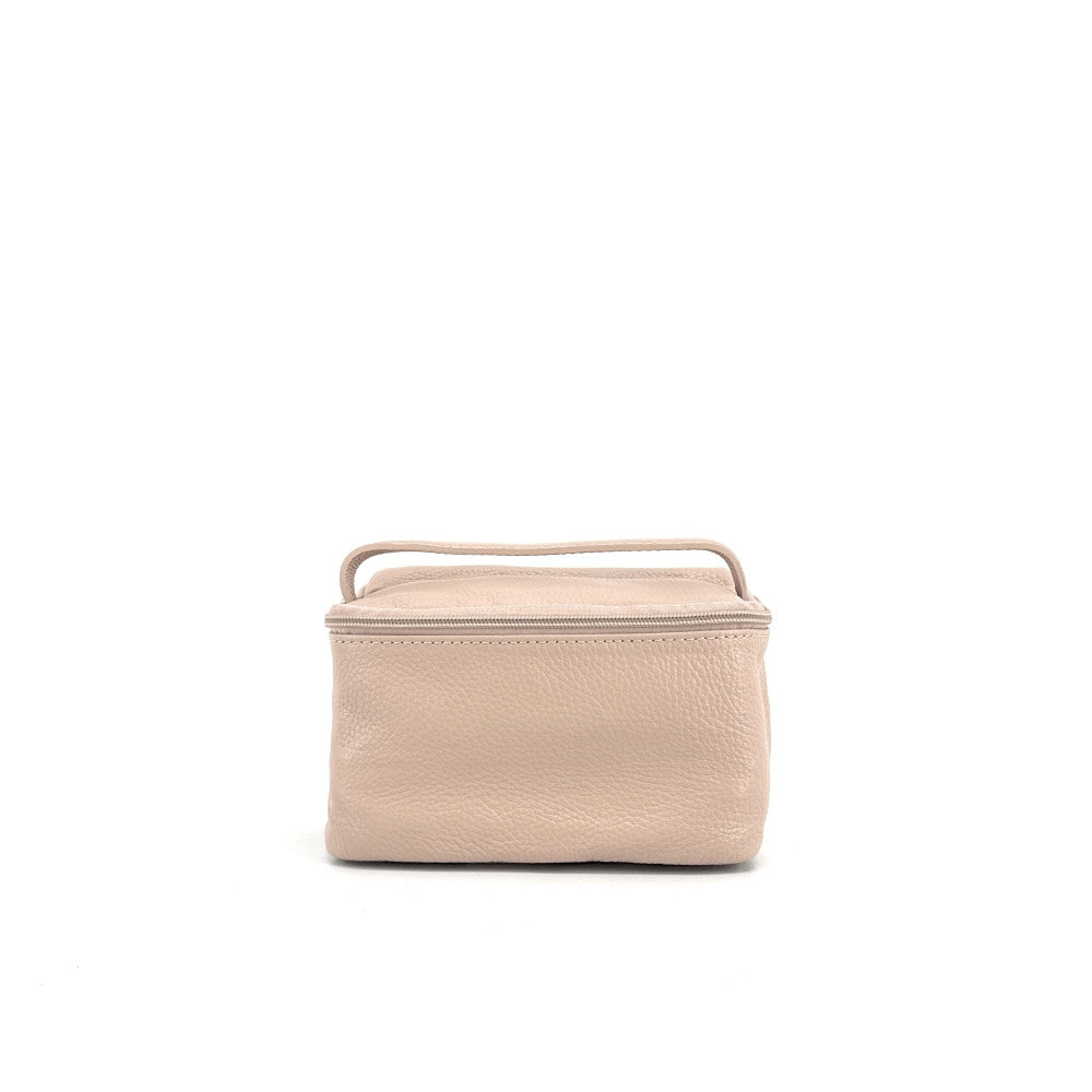 Trousse en cuir grainé VANITY Rose nude