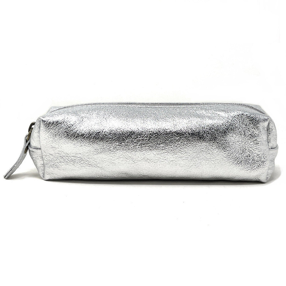 Trousse en cuir irisé TICTOC GLOW Argent clair