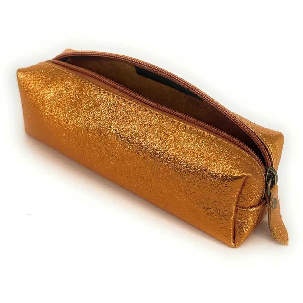 Trousse en cuir irisé TICTOC GLOW Cuivre
