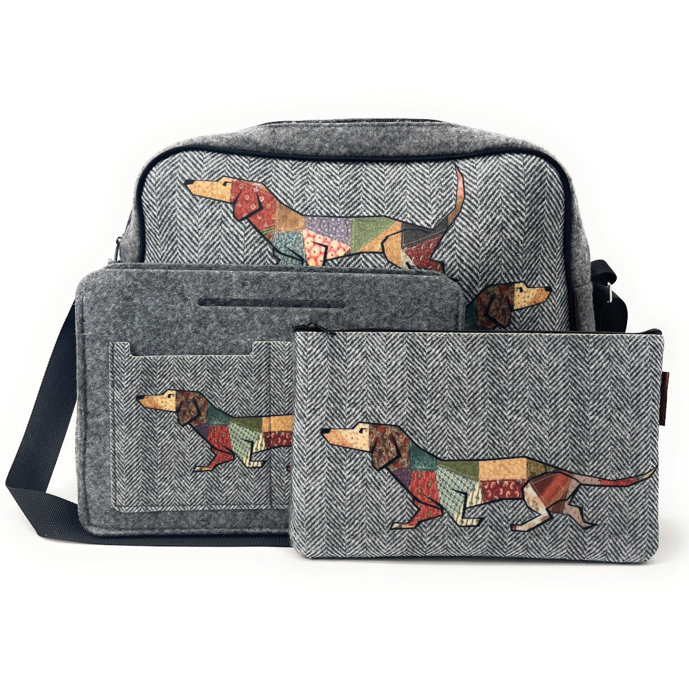 Trousse en feutrine écologique imprimée JOKER Gris clair