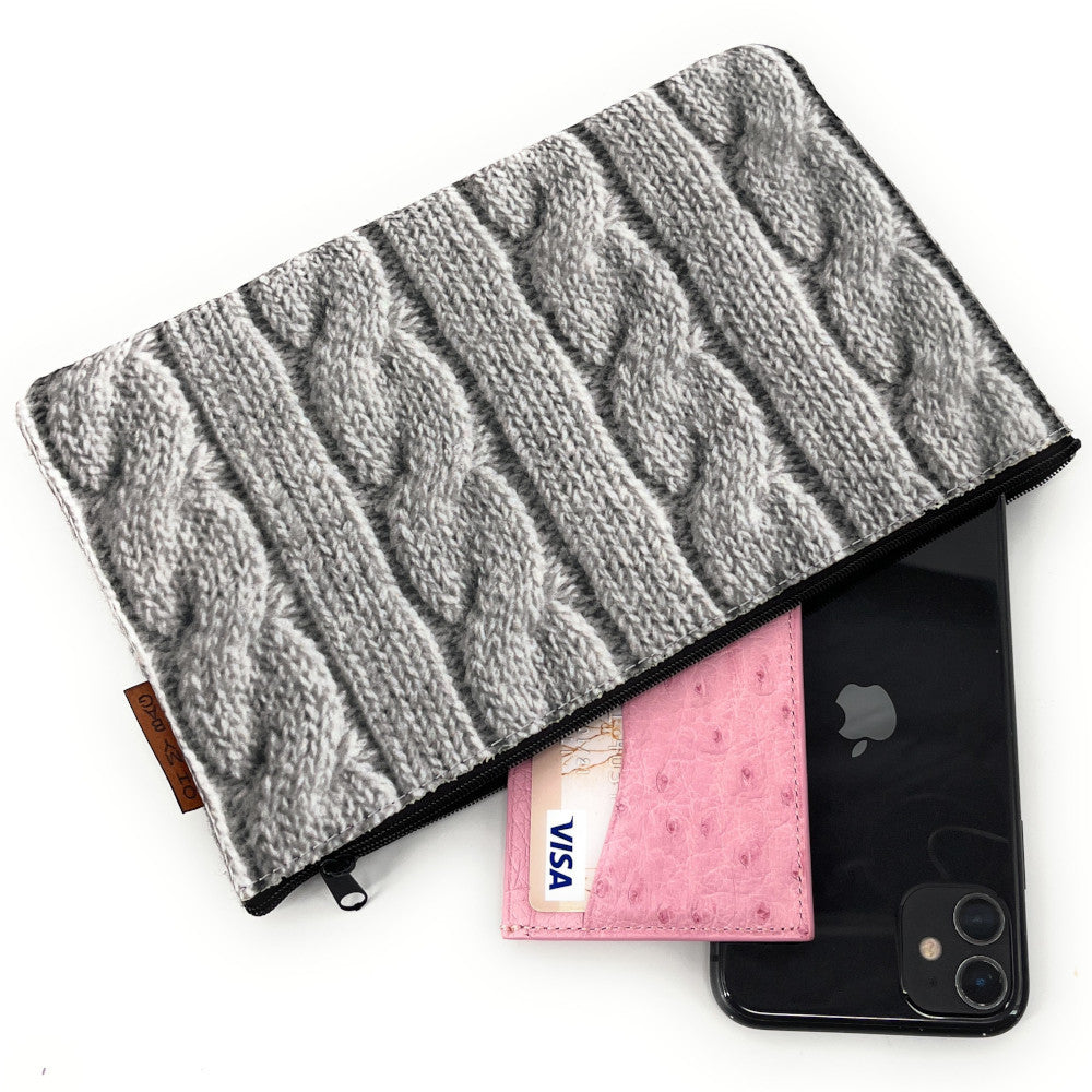 Trousse en feutrine écologique imprimée WARKOCZ Gris clair