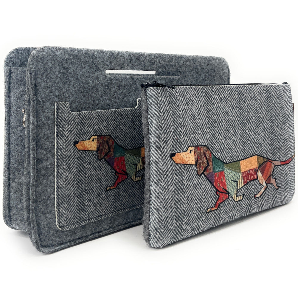 Trousse en feutrine écologique imprimée JOKER Gris clair