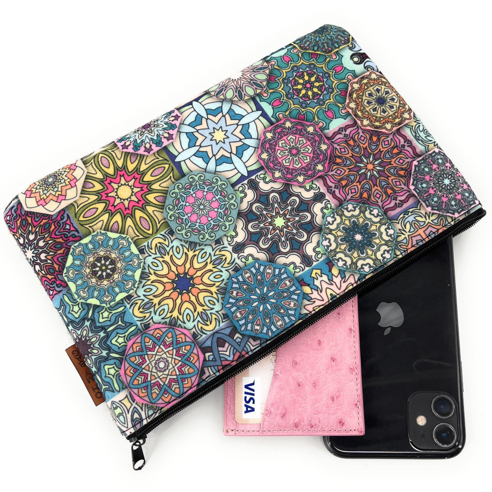 Trousse en feutrine écologique imprimée VALENCIA Gris foncé