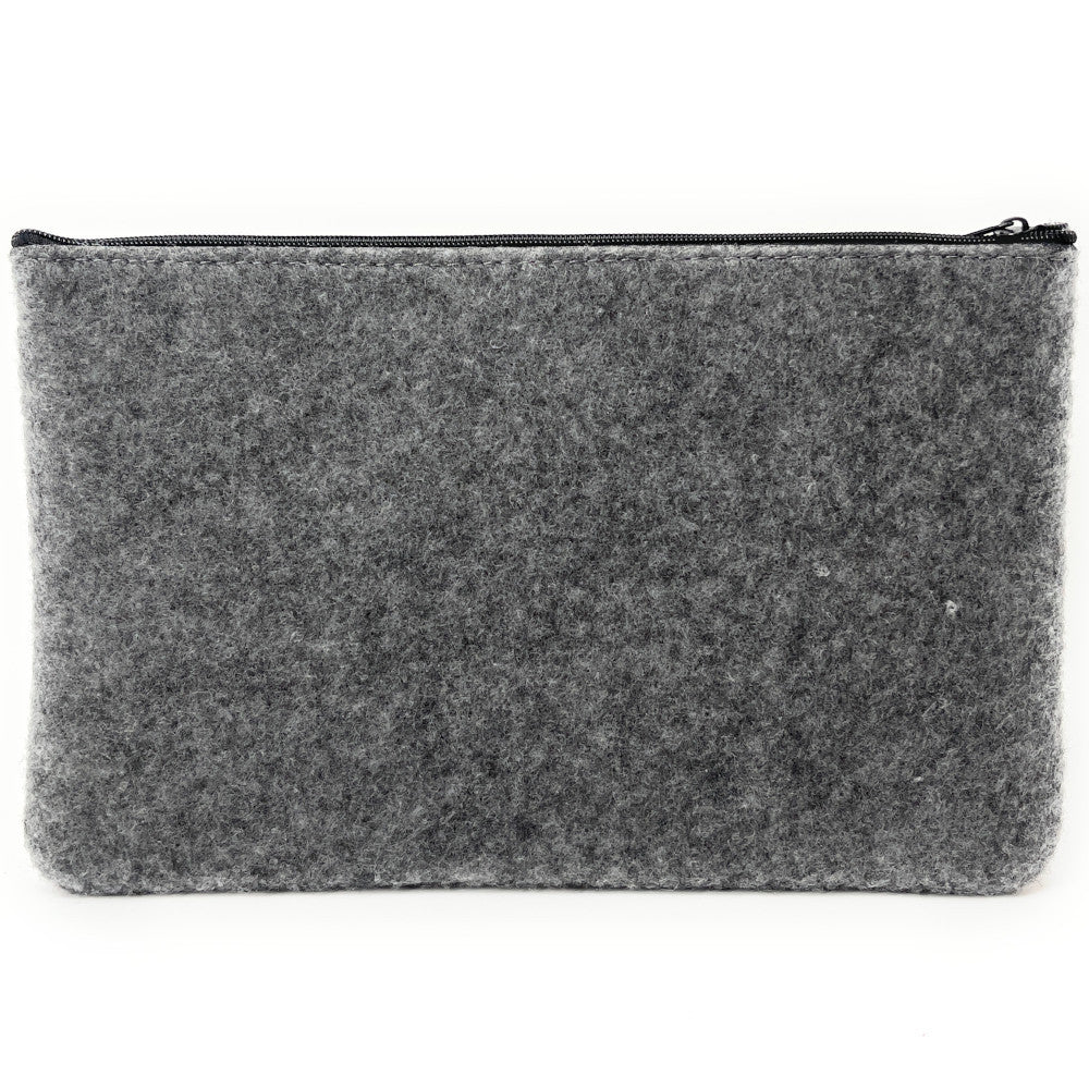 Trousse en feutrine écologique imprimée WARKOCZ Gris clair