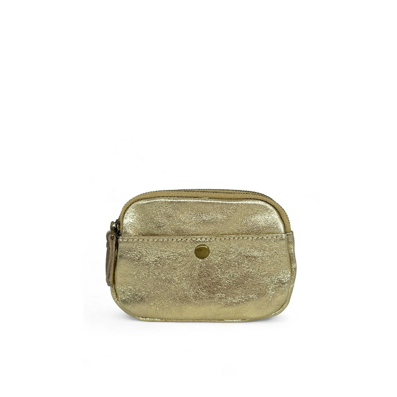 Pochette porte-monnaie en cuir irisé ZIPPY Or pâle
