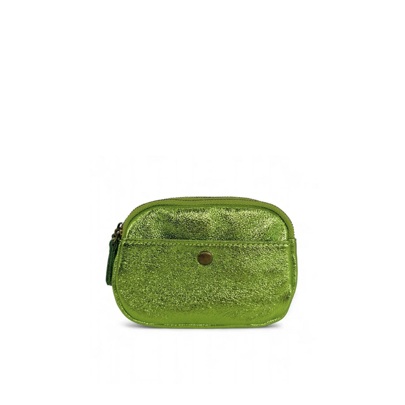 Pochette porte-monnaie en cuir irisé ZIPPY Vert anis irisé
