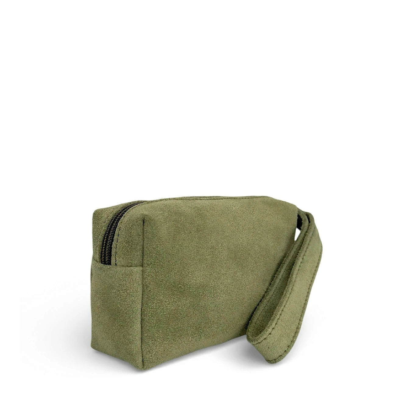 Trousse en daim ELORA SUEDE Vert amande