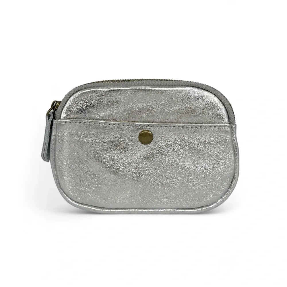Pochette porte-monnaie en cuir irisé ZIPPY Argent clair