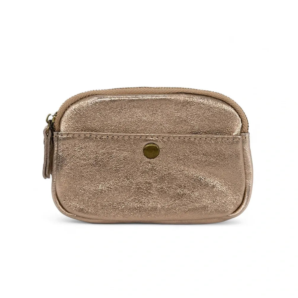 Pochette porte-monnaie en cuir irisé ZIPPY Champagne irisé