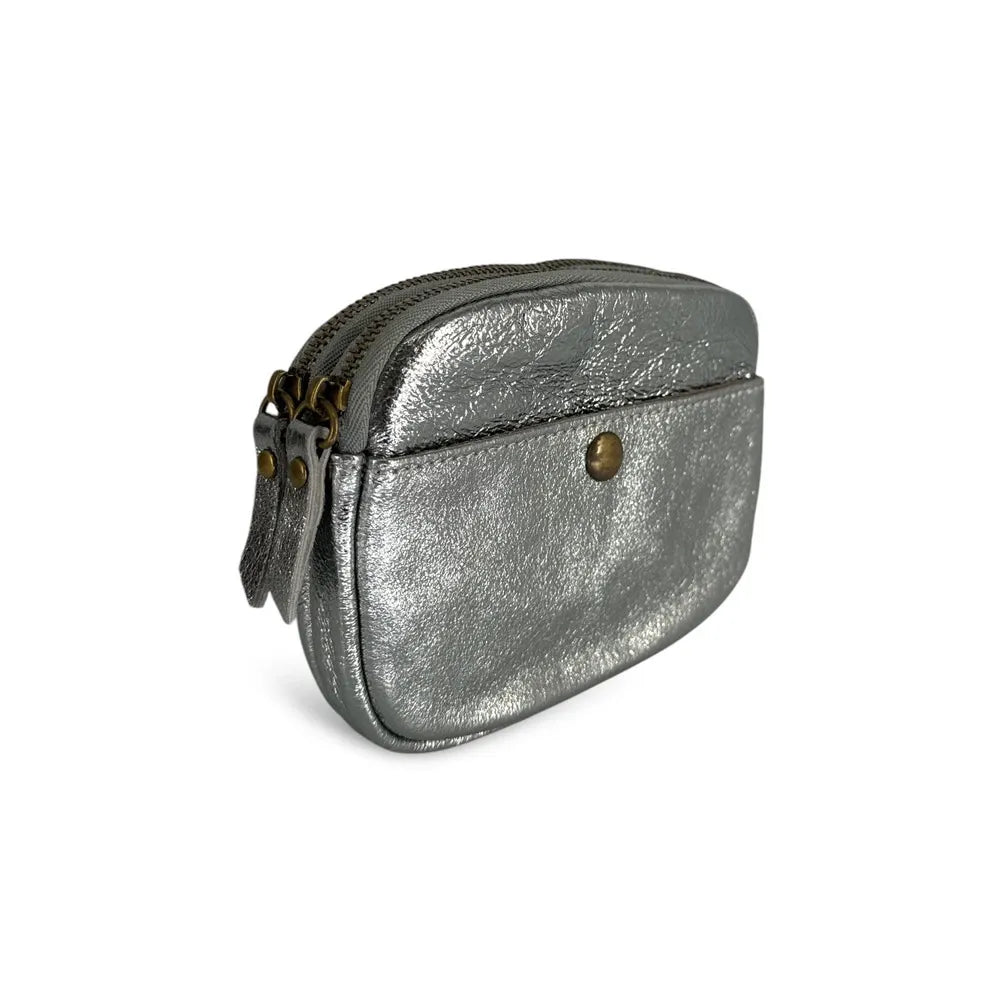 Pochette porte-monnaie en cuir irisé ZIPPY Argent moyen