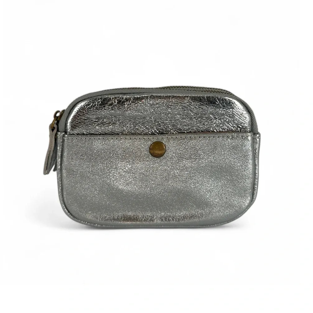 Pochette porte-monnaie en cuir irisé ZIPPY Argent moyen