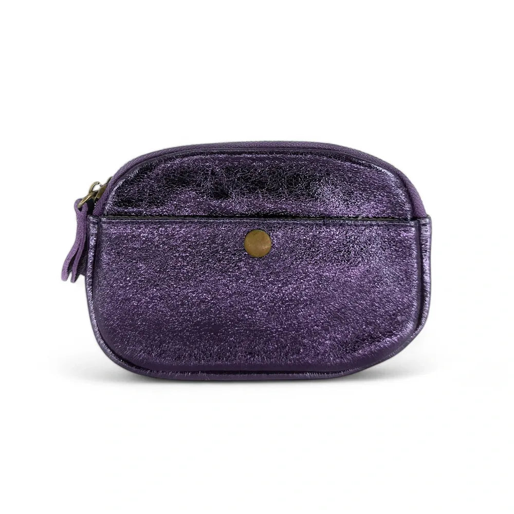 Pochette porte-monnaie en cuir irisé ZIPPY Améthyste