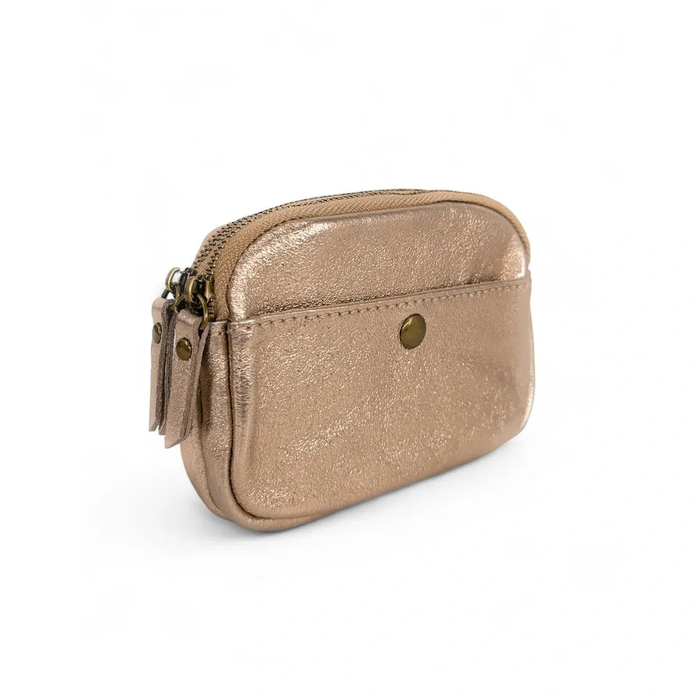 Pochette porte-monnaie en cuir irisé ZIPPY Champagne irisé