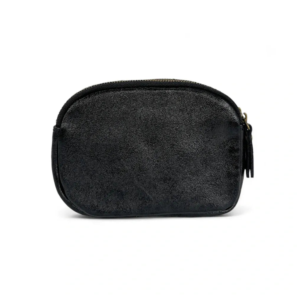 Pochette porte-monnaie en cuir irisé ZIPPY Noir irisé