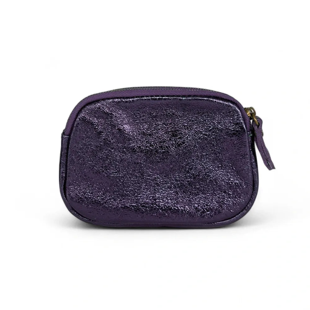 Pochette porte-monnaie en cuir irisé ZIPPY Améthyste