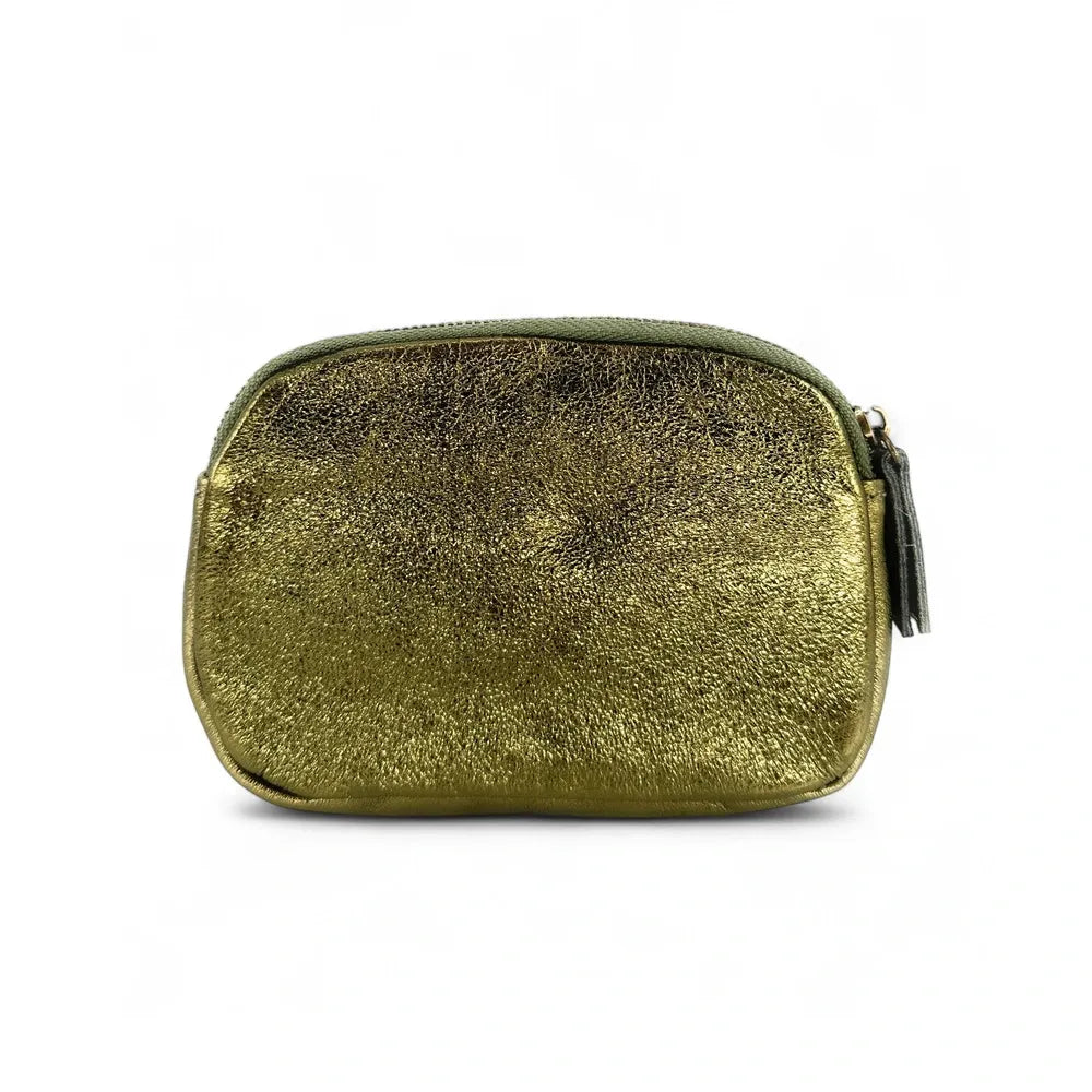 Pochette porte-monnaie en cuir irisé ZIPPY Kaki irisé