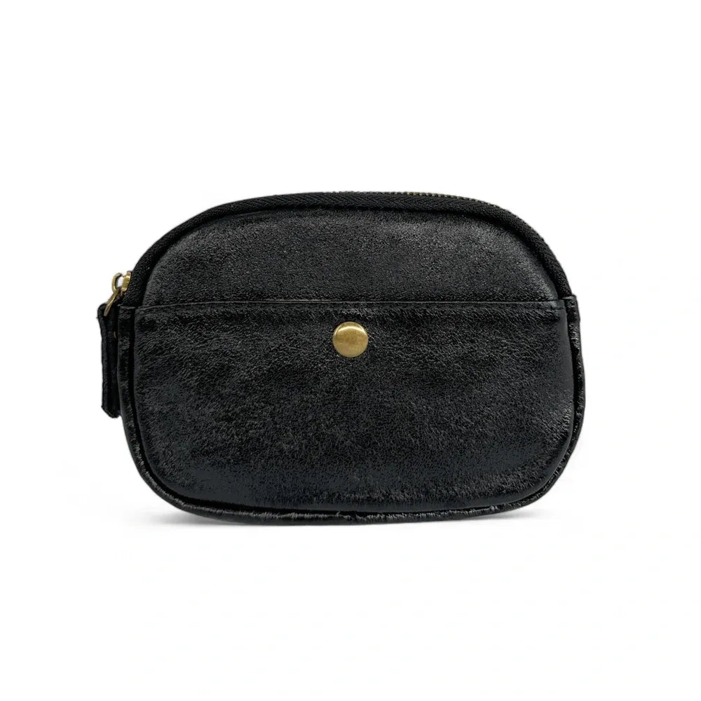 Pochette porte-monnaie en cuir irisé ZIPPY Noir irisé