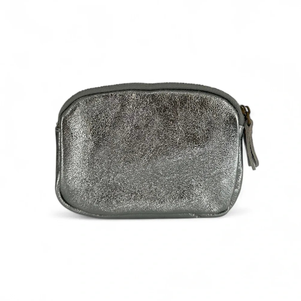Pochette porte-monnaie en cuir irisé ZIPPY Argent moyen