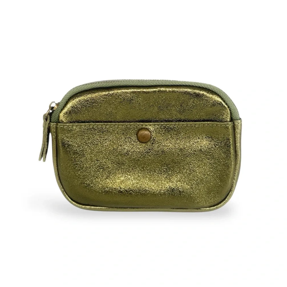 Pochette porte-monnaie en cuir irisé ZIPPY Kaki irisé